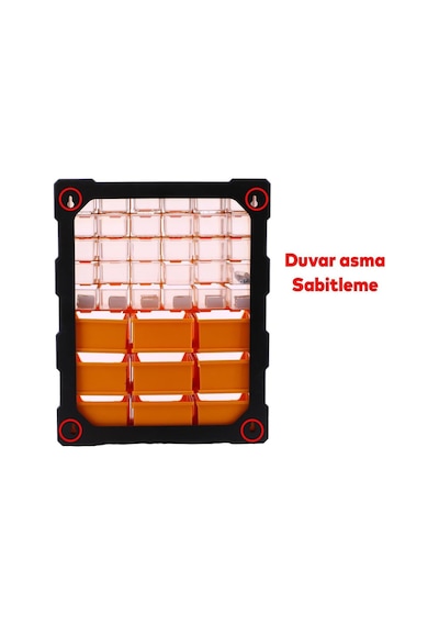 Çekmeceli 39'lu Takım Çantası Plastik Organizer Vida Dübel Civata Kutusu Bölmeli Avadanlık Monoblok