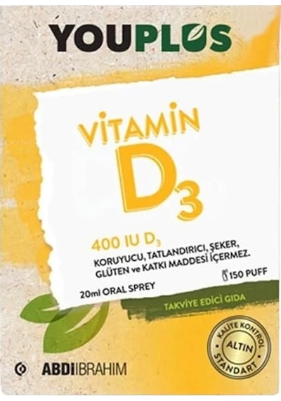 Youplus 400 Vıt D3 20 Ml Sprey 1+1 Kofre
