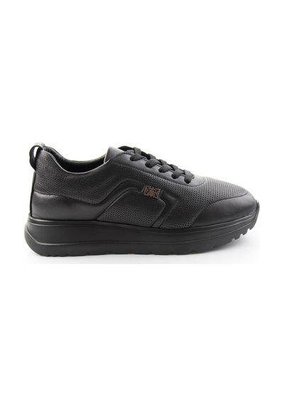 Bambi Siyah Hakiki Deri Kadın Sneaker K01753000403