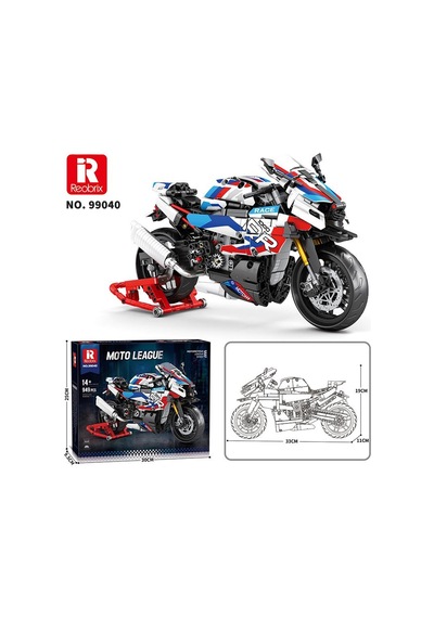 Reobrix Technic 99040 Moto League Bmw S1000 Rr Motosiklet Yaratıcı Yapı Blok Seti Building Blocks The Clock Tower - 949 Parça