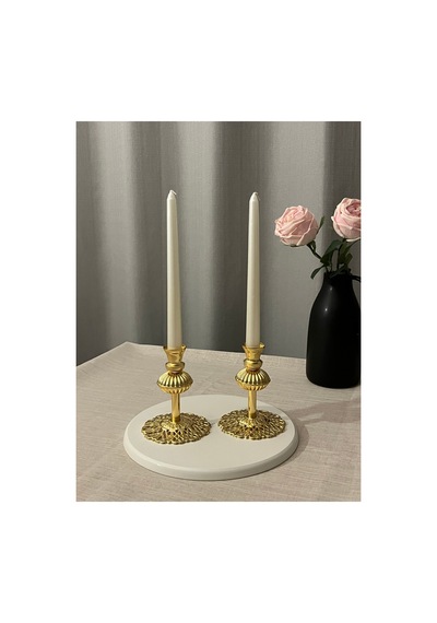 Lady 2'li Gold Rengi Şamdan & Mumluk Seti Gold - 807857530 Gold