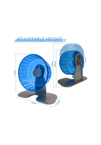 Hamster Egzersiz Tekerleği, Sessiz Spinner Hamster Koşu Tekerlekleri, Çap 21 Cm, Mavi