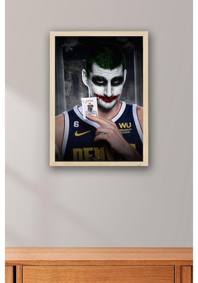 Nikola Jokic Joker Çerçeveli Tablo - Basketbol Nba Posteri Tablo