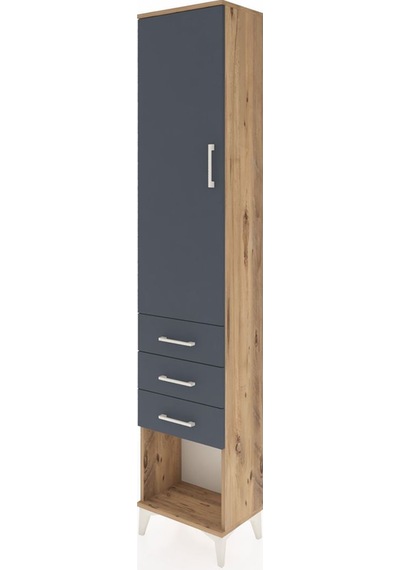 Arges Dolap 2 Raflı 3 Çekmeceli Tek Askılı 44x30x221 Çam-antr... Çam