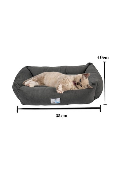 Purecanpati Kedi Yatağı, Küçük Irk Köpek Yatağı 55 Cm X 40 Cm Antrasit Renk