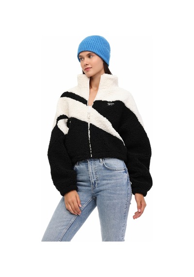 Reebok Bents Teddy Siyah Kadın Mont Siyah-beyaz