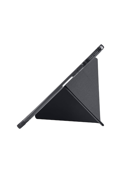 Galaxy Tab A9 Plus İle Uyumlu Akıllı Kılıf, Kalem Bölmeli Lansman Antrasit Origami Standlı Darbe Emici Şeffaf Arka Kapaklı Ultra İnce Popüler Tablet Kılıfı