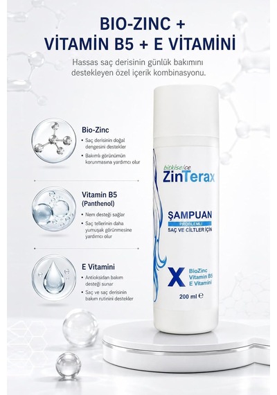 Zinterax Vitaminb5 Şampuan Kepek, Pullanma-onarıcı Bakım Kompleksi Hassas Saç Derisi 200 Ml