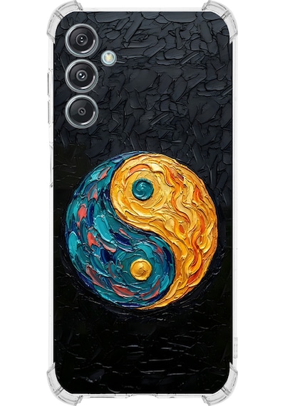 Samsung Uyumlu Galaxy M34 İle Köşe Korumalı Kılıf Metamorfoz Dualite Tasarımlı Uv Baskılı Şeffaf