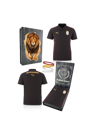 Galatasaray Lisanslı Polo Yaka Siyah Antrenman T-shirt + Bileklik Set Hediyelik Ahşap Kutulu Siyah - Bej Galatasaray Lisanslı Polo Yaka Siyah Antrenman T-shirt + Bileklik Set Hediyelik Ahşap Kutulu Siyah - Bej