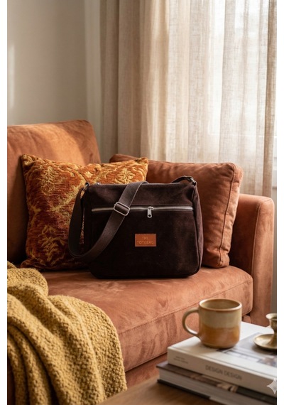 Vellbags Çikolata Kahve Kadın Omuz Çantası Modern Fermuarlı Günlük Çanta Acıkahve