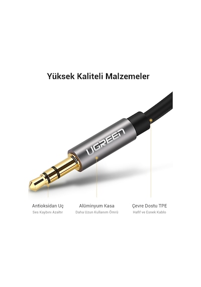 Ugreen 3.5mm Aux Ses Kablosu 1 Metre, 10733