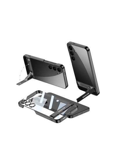 Galaxy Uyumlu S24 Kılıf Zore Kamera Korumalı Şeffaf Dikey Standlı Ays Kapak 1