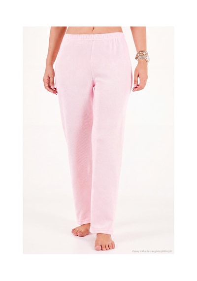 Lela Desenli Dantel Detaylı Bağlamalı Uzun Kollu Pijama Takımı Kadın Pijama Takımı 6575024 Pembe
