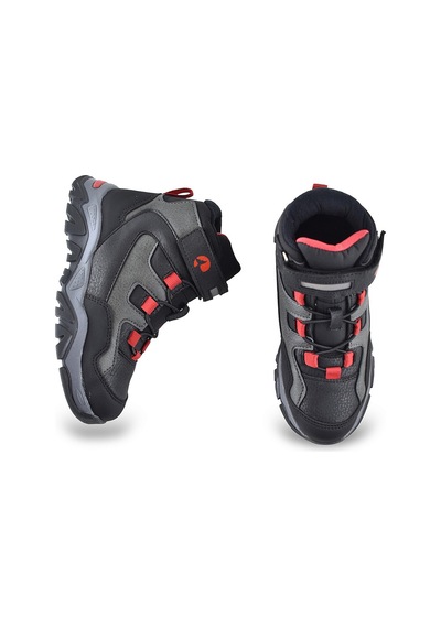 Barcelona Ortopedik Cırtlı Unisex Çocuk Bot Ayakkabı Çocuk Outdoor Bot Siyah
