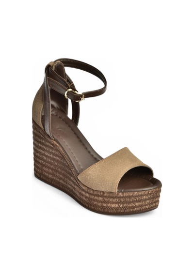Fox Shoes Y996559102 Kahverengi Dolgu Topuklu Kadın Ayakkabı
