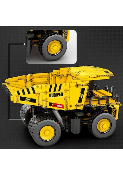 Reobrix Technic 22025 Damperli Kamyon Kumanda&motorlu Yaratıcı Yapı Blok Seti Building Blocks Dump Truck - 1622 Parça