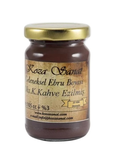 Koza Sanat Ezilmiş Ebru Boyası Pigment Koyu Kahverengi 105ml