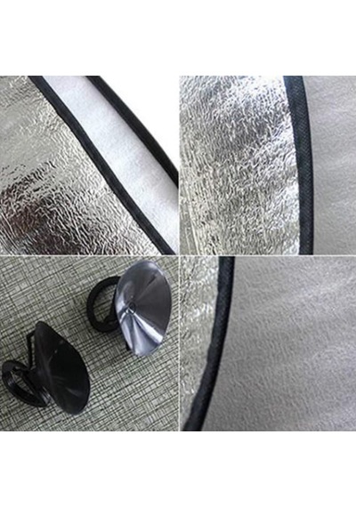 Ön Cam Güneşlik, Metalize Kumaş, 130x65 Cm, Vantuzlu, Katlanabilir, İç Dış Kullanım İmkanı, Eko