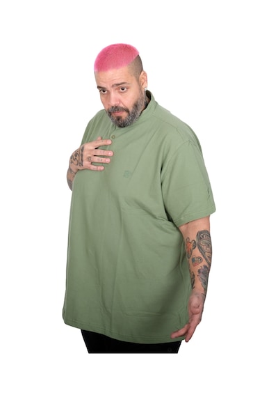Mode Xl Büyük Beden Erkek Hakim Yaka Polo T-shirt U24339 Cagla Çağla Yeşili