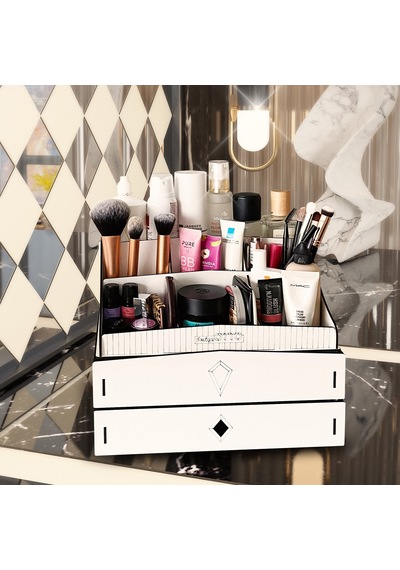 Design Otto Bella Large Makyaj Kozmetik Düzenleyici Organizer Ceviz