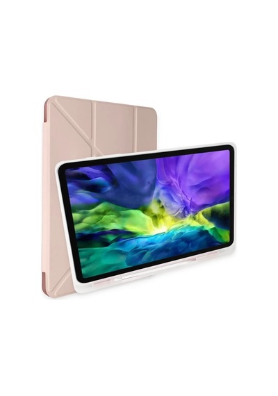 Apple İpad Uyumlu-  9.7 2018 Kılıf Kalemlikli Mars Tablet Kılıfı - Rose Gold Arka Kapak
