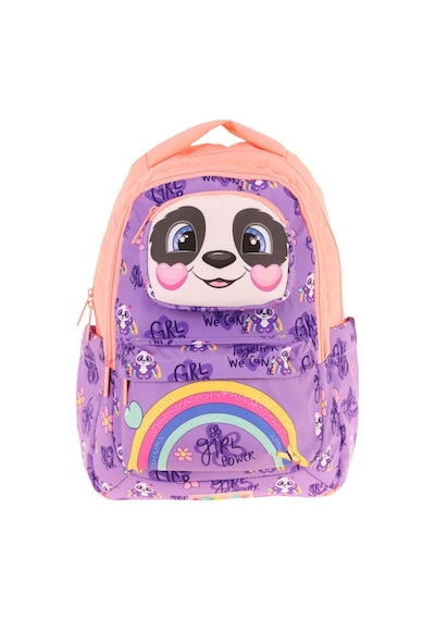 Kaukko Toys Kız Çocuk 3d Panda Şekilli İlkokul Ve Günlük Sırt Çantası - Mor Somon - L5233 Mor