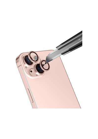 Apple iPhone Uyumlu  13 Znth Mikro Kamera Lens Koruyucu - Rose Gold Altın