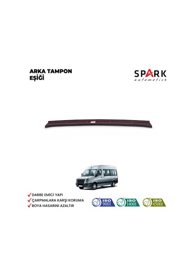 Volkswagen Crafter 2006-2012 Yıl Aralığı Uyumlu Arka Tampon Eşiği Mat Siyah