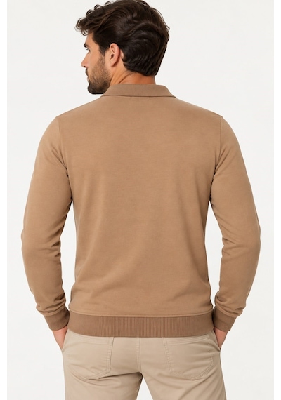 V9007 Dewberry Erkek Sweatshırt-düz Camel