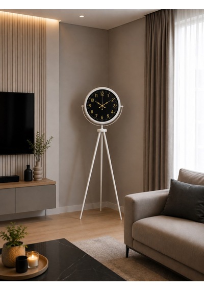 Royal Gold Rakamlı Beyaz Tripod Ayaklı Saat Diğer