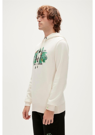 Bad Bear Re-born Hoodie Erkek Sweatshirt-5079 Marshmallow Kırık Beyaz