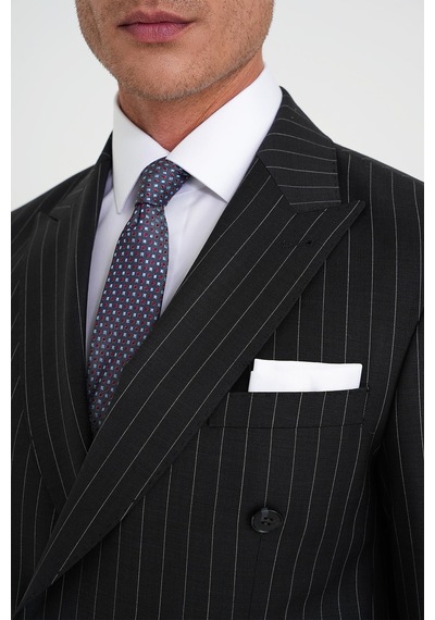 Efor Slim Fit Çift Yırtmaç Çizgili Kruvaze Klasik Antrasit Takım Elbise Tk 925 Antrasit Efor Slim Fit Çift Yırtmaç Çizgili Kruvaze Klasik Antrasit Takım Elbise Tk 925 Antrasit