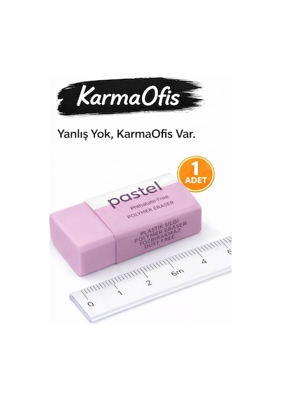 Pastel Pembe Silgi Toz Bırakmaz, Phthalate Free 1 Adet Pembe