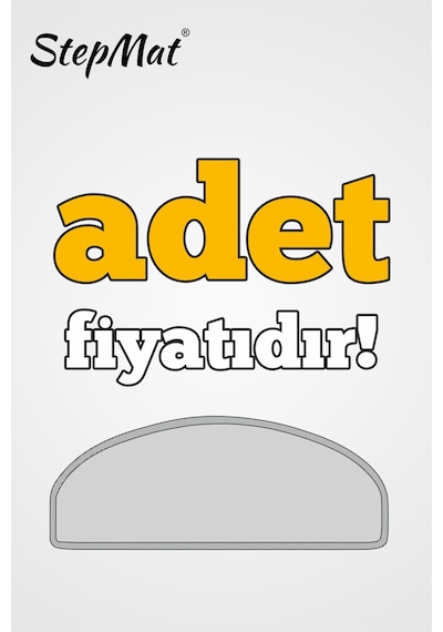 Yarım Ay Bukle Halıdan Ekonomik Basamak Ve Merdiven Paspası - Antrasit / Adet Olarak Satılır Null