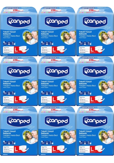 Canped Hasta Bezi Yetişkin Belbantlı Tekstil Yüzey Large 126 Adet L