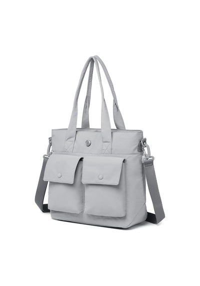Smart Bags Mikro Poly Kumaş Büyük Boy Kadın Omuz Çantası 3345 Gri