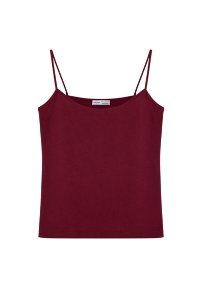 Vadon 1007 Kadın Pamuklu Slim Fit İnce Askılı Yumuşak Dokulu Basic Atlet Body Bordo
