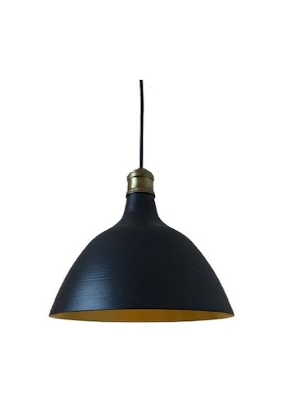 Rys Retro Metal Dekoratif Siyah Içi Gold Eskitme Duylu Tekli Sark