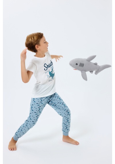 Rolypoly Erkek Çocuk Beyaz Pijama Takım Rp3743-c-v2