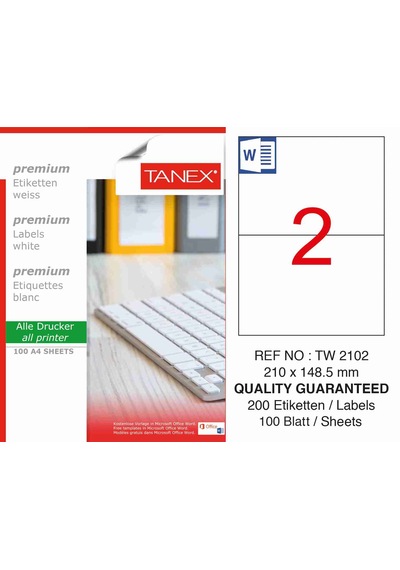 Tanex Etiket Tw-2102 210X148.5MM
