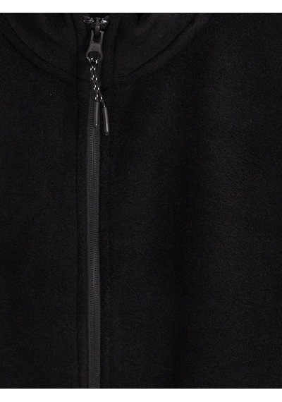 Lcwaıkıkı Classic Siyah Dik Yaka Polar Erkek Fermuarlı Sweatshirt