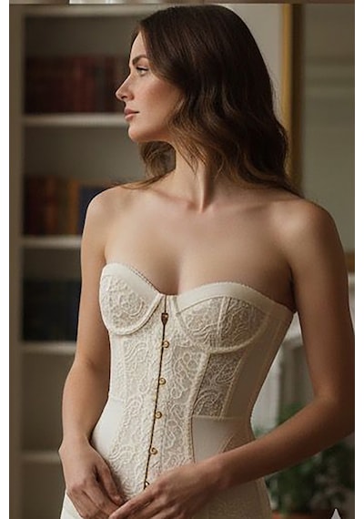 Kristina Vintage Korse - Krem Krem