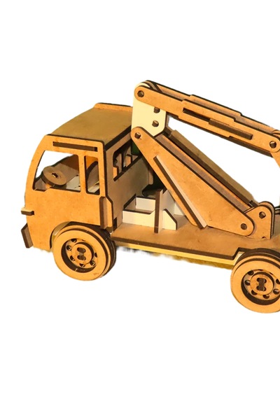 Cherry Picker Truck Ahşap Maket Seti Dıy Sepetli Vinç Modeli Koleksiyoner Serisi 86 Parça