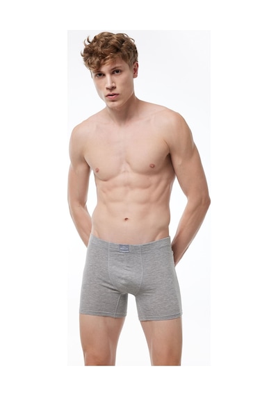 Malabadi Erkek Gri 2 Li Pamuk Elastan Uzun Boxer 073 Gri Melanj