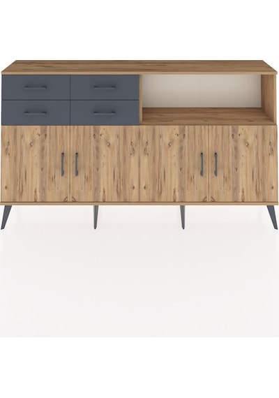 Arges Konsol 4 Raflı 4 Çekmeceli 4 Kapaklı 176x30x99 Çam-çam/antrasit Atlas Çam/antrasıt - Atlas Çam Arges Konsol 4 Raflı 4 Çekmeceli 4 Kapaklı 176x30x99 Çam-çam/antrasit Atlas Çam/antrasıt - Atlas Çam