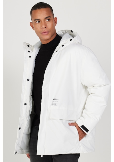 Ac&Co / Altınyıldız Classics Erkek Beyaz Kapüşonlu Dik Yaka Standart Fit Kaban Beyaz Ac&Co / Altınyıldız Classics Erkek Beyaz Kapüşonlu Dik Yaka Standart Fit Kaban Beyaz