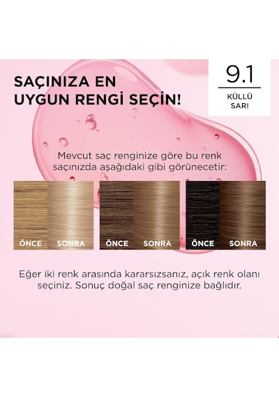 L'oréal Paris Excellence Creme 9.1 Küllü Sarı Saç Boyası