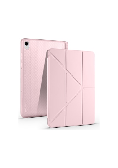 Samsung Galaxy Uyumlu Tab S11 Kılıf Tri Folding Kalem Bölmeli Standlı Kılıf Arka Kapak