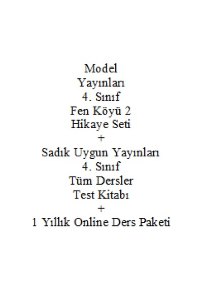 4. Sınıf Hikaye Kitabı Seti Model Yayınları Fen Köyü 2 + Sadık Uygun Yayınları 4. Sınıf Tüm Dersler Test Kitabı + 1 Yıllık Online Ders Paketi